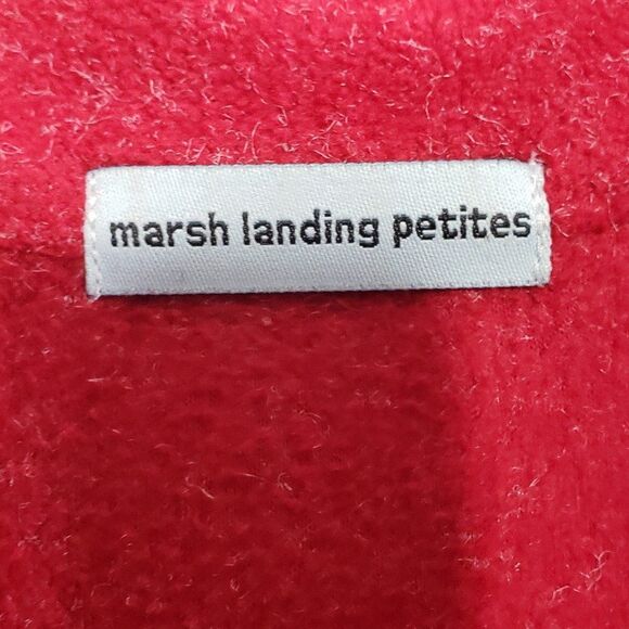 Marsh Landing Petites Woman's PL Red Quarter Zip Pullover Mock Neck Sweater - Picture 3 of 9